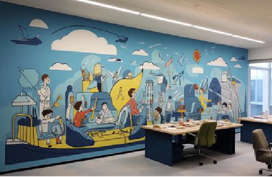 定边办公室墙绘的特点。