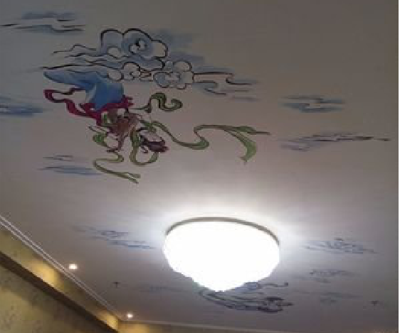 定边如何快速绘制天花板上的手绘墙？