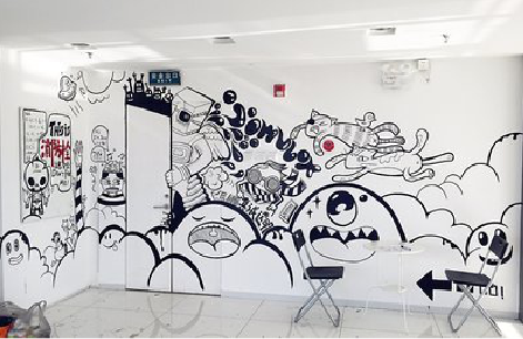 定边手绘墙并非传统涂鸦。